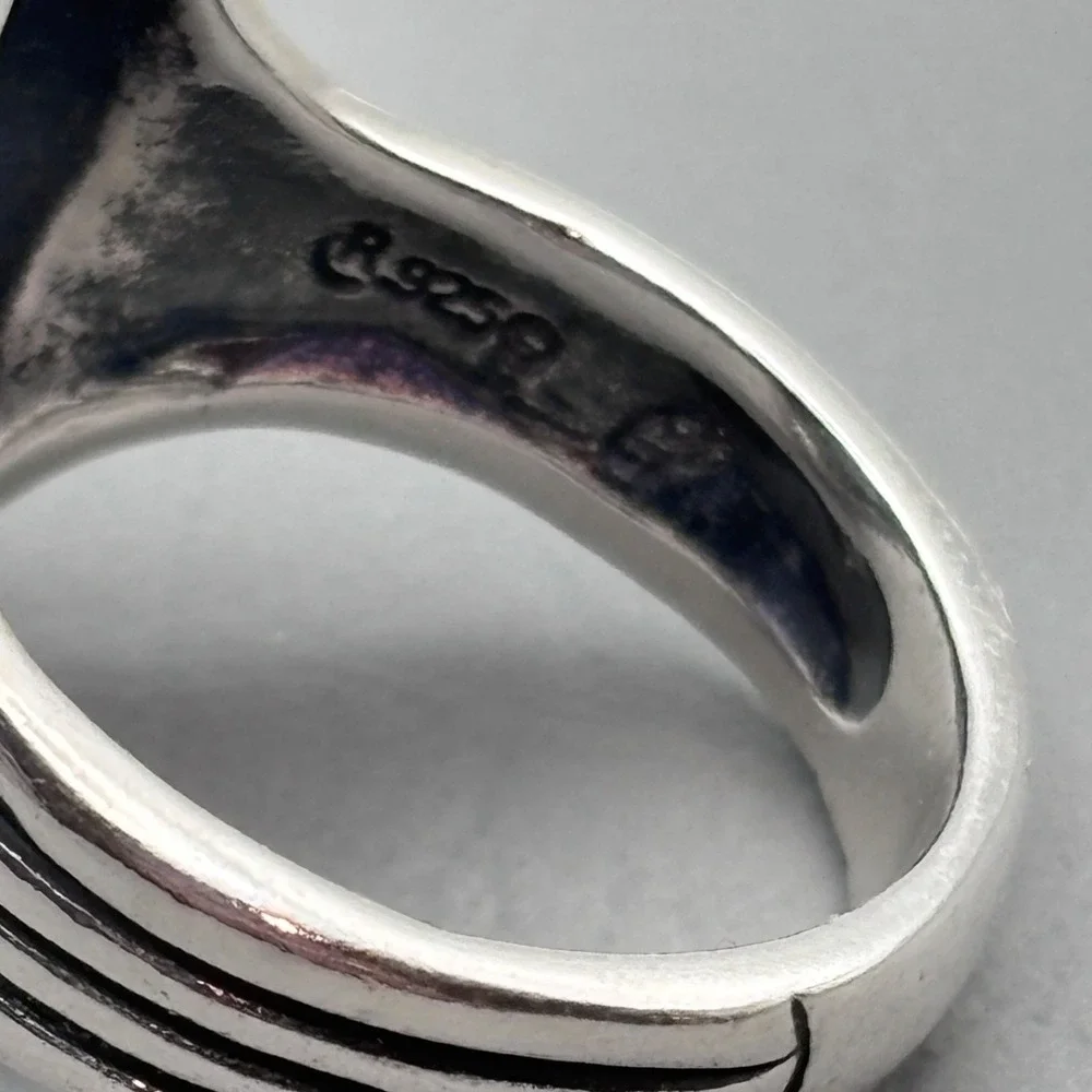 Vintage Carolyn Pollack Relios Ring Sterling Blue Lace Agate 8.25